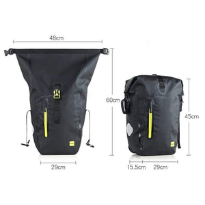 Planet Gates 25L black 25L Cycling Bike Bags MTB Bike Rear Rack Bag Full Waterproof Multifunction Road Bicycle Pannier Rear Seat Trunk Bag