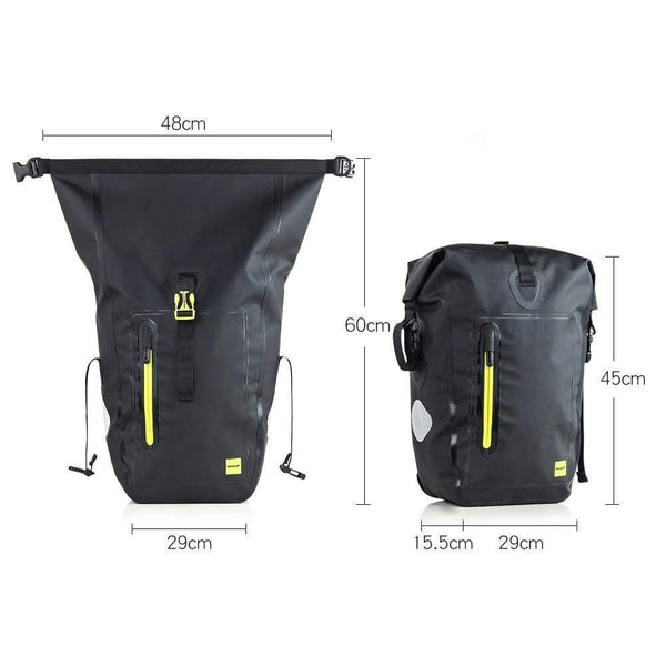 Planet Gates 25L black 25L Cycling Bike Bags MTB Bike Rear Rack Bag Full Waterproof Multifunction Road Bicycle Pannier Rear Seat Trunk Bag