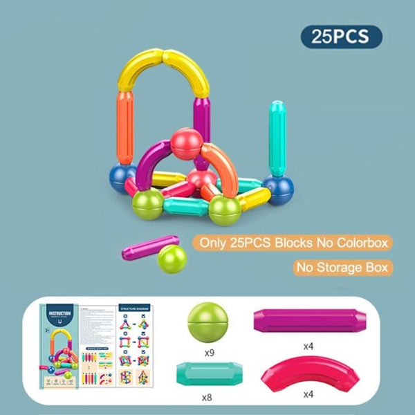 Planet Gates 25magnetic-NoBox Baby Magnetic Building Blocks Balls Constructor Magnet Sticks Blocks Set Montessori Toys for Boy Girl Birthday Gift 2 to 4 Years