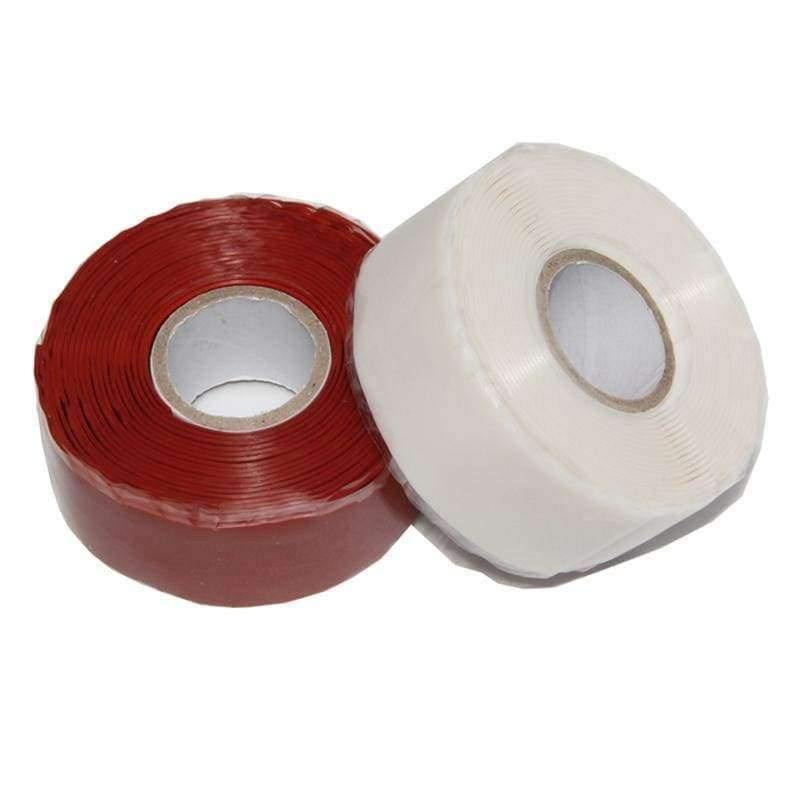 Planet Gates 25mm / Red Slicone Adhesive Tape Waterproof Repair Tape Seal Leaks Single Sided Adhesive Silicone Tape Pipe Seals 25mm 50mm x 1m White Red