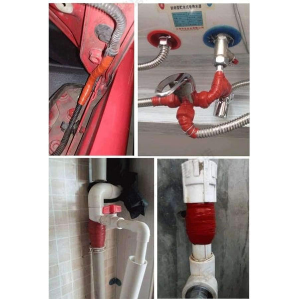 Planet Gates 25mm / Red Slicone Adhesive Tape Waterproof Repair Tape Seal Leaks Single Sided Adhesive Silicone Tape Pipe Seals 25mm 50mm x 1m White Red