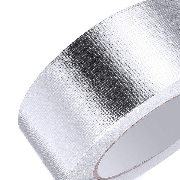 Planet Gates 25Mx5cm Car Motorcycle Aluminum Foil Heat Shield Tape Adhesive Exhaust Wrap Pipe Ducts High Temp Resistant Repairs Tape