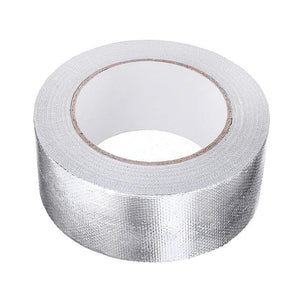Planet Gates 25Mx5cm Car Motorcycle Aluminum Foil Heat Shield Tape Adhesive Exhaust Wrap Pipe Ducts High Temp Resistant Repairs Tape