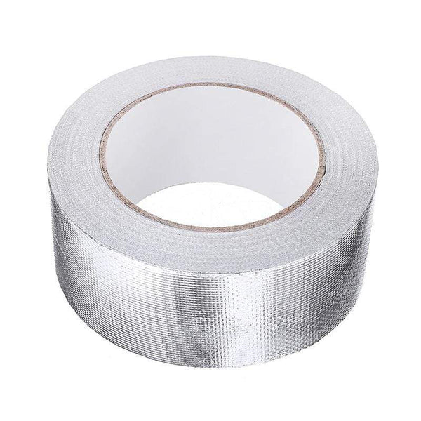Planet Gates 25Mx5cm Car Motorcycle Aluminum Foil Heat Shield Tape Adhesive Exhaust Wrap Pipe Ducts High Temp Resistant Repairs Tape