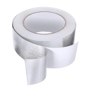 Planet Gates 25Mx5cm Car Motorcycle Aluminum Foil Heat Shield Tape Adhesive Exhaust Wrap Pipe Ducts High Temp Resistant Repairs Tape