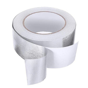 Planet Gates 25Mx5cm Car Motorcycle Aluminum Foil Heat Shield Tape Adhesive Exhaust Wrap Pipe Ducts High Temp Resistant Repairs Tape