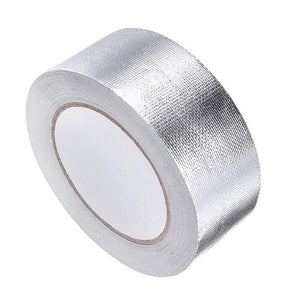 Planet Gates 25Mx5cm Car Motorcycle Aluminum Foil Heat Shield Tape Adhesive Exhaust Wrap Pipe Ducts High Temp Resistant Repairs Tape