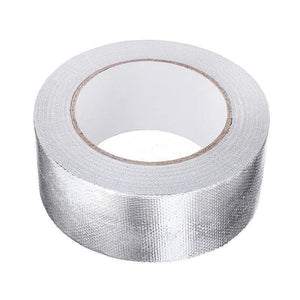 Planet Gates 25Mx5cm Car Motorcycle Aluminum Foil Heat Shield Tape Adhesive Exhaust Wrap Pipe Ducts High Temp Resistant Repairs Tape