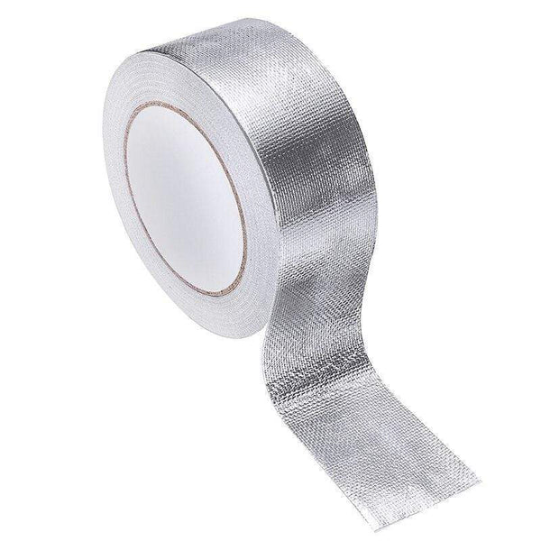 Planet Gates 25Mx5cm Car Motorcycle Aluminum Foil Heat Shield Tape Adhesive Exhaust Wrap Pipe Ducts High Temp Resistant Repairs Tape