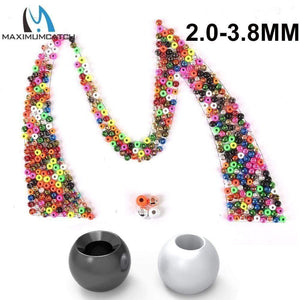Planet Gates 25pc 2.0-4.6mm Fly Tying Tungsten Beads  Four Colors Fly Tying Material Fishing Accessory