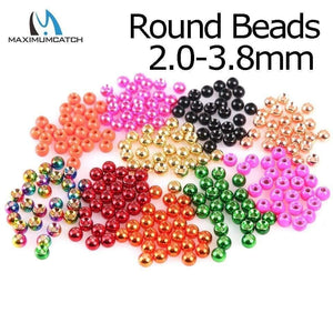 Planet Gates 25pcs/lot 2.0-3.8mm Fly Tying Tungsten Beads Round Nymph Head Ball Fly Tying Material 18 Different Colors