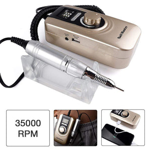 Planet Gates 25W Multi-function 35000RPM Rechargeable Portable Strong Polishing Electric Nail Drill Machine Manicure Pedicure Set Nail Tools