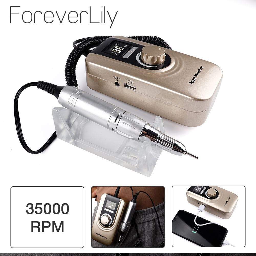 Planet Gates 25W Multi-function 35000RPM Rechargeable Portable Strong Polishing Electric Nail Drill Machine Manicure Pedicure Set Nail Tools