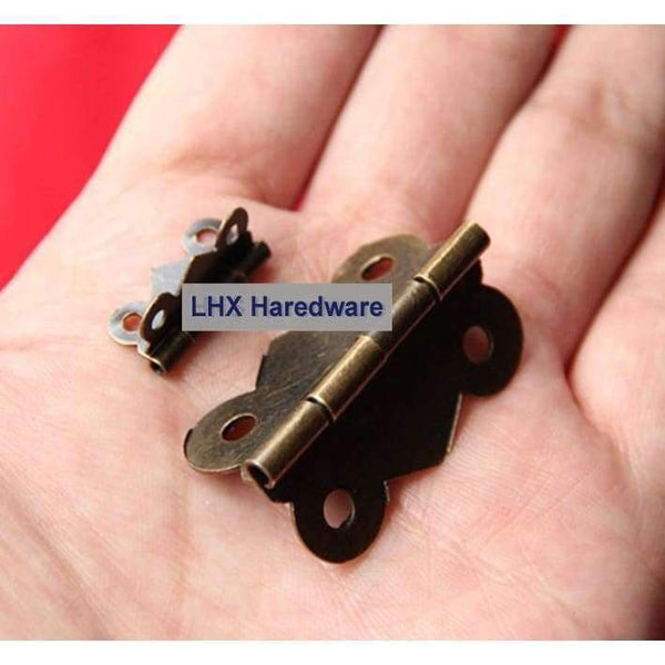 Planet Gates 25x20mm LHX PAFH-09 LHX Hardware Butterfly 10pcs Antique Zinc Alloy Wooden Gift Box Hinge Printing Packaging Jewelry Box DIY Accessories