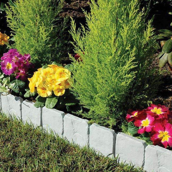 Planet Gates 25x23.5cm Cobbled Stone Effect Plastic Garden Edging Hammer-In Lawn Lawn Palisade  Fencing, Trellis & Gates