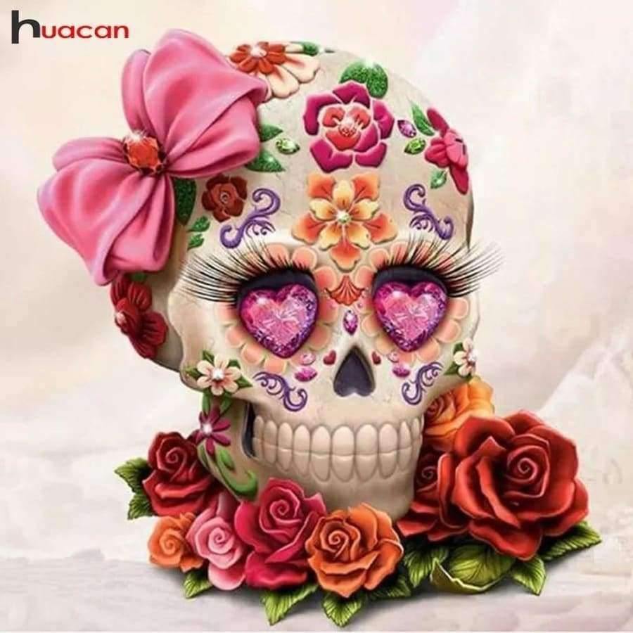 Planet Gates 25x25cm Diamond Painting Cross Stitch Flower Skull Picture Of Rhinestones Full Round Diamond Enbroidery Mosaic Handicraft Arts Crafts