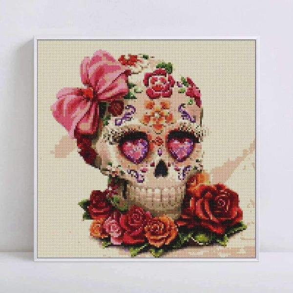Planet Gates 25x25cm Diamond Painting Cross Stitch Flower Skull Picture Of Rhinestones Full Round Diamond Enbroidery Mosaic Handicraft Arts Crafts
