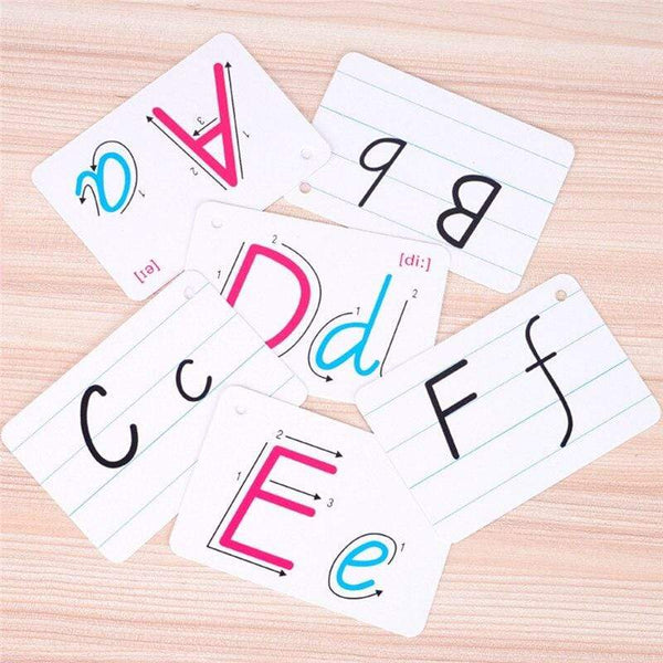 Planet Gates 26 Letter English Flash Card Alphabet Letter Board Handwritten With Buckle Montessori Educational Toys For Kids Learning English