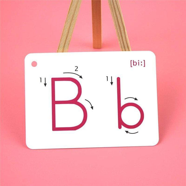 Planet Gates 26 Letter English Flash Card Alphabet Letter Board Handwritten With Buckle Montessori Educational Toys For Kids Learning English