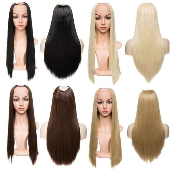 Planet Gates 26" Long Straight Hair U Part Wig Synthetic Hair Extensions Fake Hair Wig Natural Real Hair Black Brown Blonde Wig