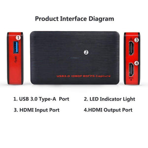 Planet Gates 261 1080P 60fps Audio Video Capture Card fr iOS Phone Game HD Camera Recording Box HDMI to USB 3.0 PC Live Streaming Plate