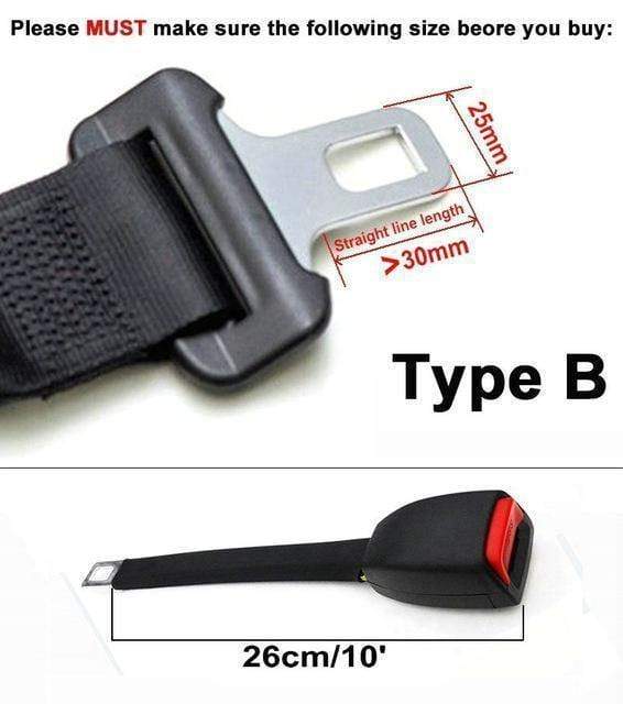 Planet Gates 26cm Type B E24 Safe Certified Rigid Stem Seat Belt Extenders For Cars Safety Belt Clip Extension for Children's Car Seats Black Gray Beige