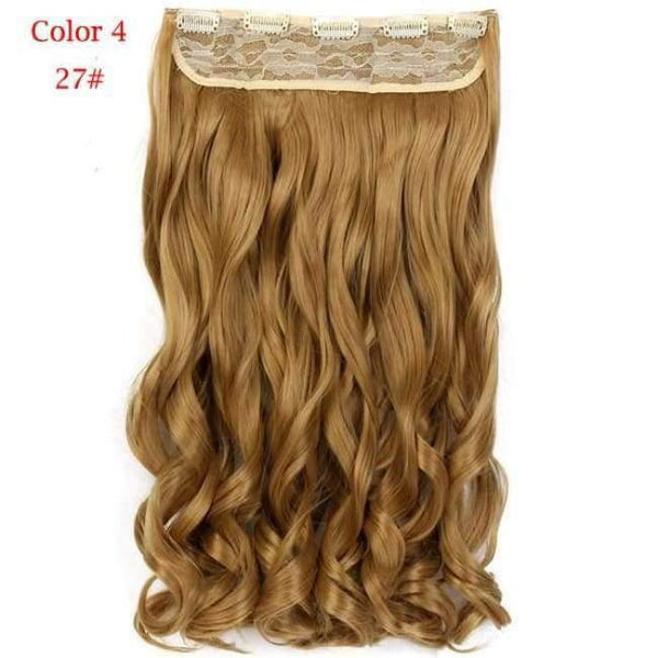 Planet Gates #27 / 22inches 22" 55cm Mix Color Synthetic Hairpieces Long Wavy Heat Resistant One Piece Clip in Hair Extensions for women