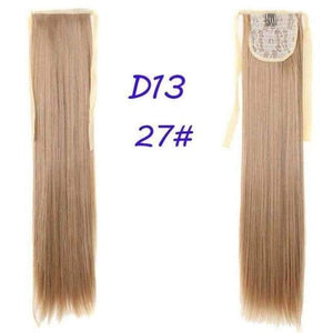 Planet Gates #27 / 22inches / China 100g/piece 22 inch Long Ponytail Hair Extension Tail Hairpiece Straight Brown Synthetic Women's Hair High Temperature Fiber