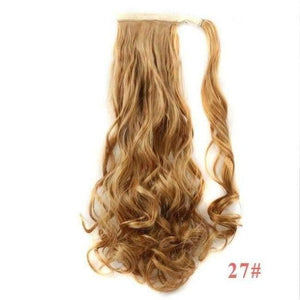 Planet Gates #27 / 22inches / China 22" Long Wave Clip In Hair Tail False Hair Ponytail Hairpiece With Hairpins Synthetic Wig Pony Tail Hair Extensions