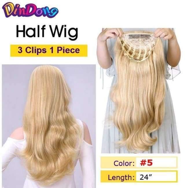 Planet Gates Synthetic Fish Line Hair Wavy Clip in Hair Extensions 3/4 Half Wig 3 Styles Available Premium Heat Resistant Hair