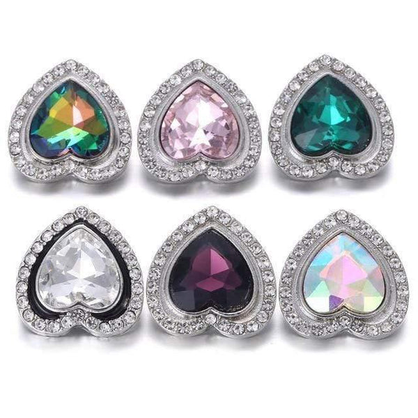 Planet Gates 27 6pcs/lot New Snaps Jewelry High Quality Love Heart  18mm Metal Snap Buttons DIY Charms Button Jewerly