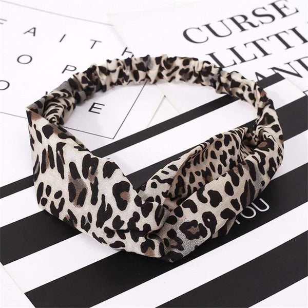 Fashion Floral Print Knot Women Headband Vintage Hairband Girls Headwear Leopard Headband  Hair Accessories