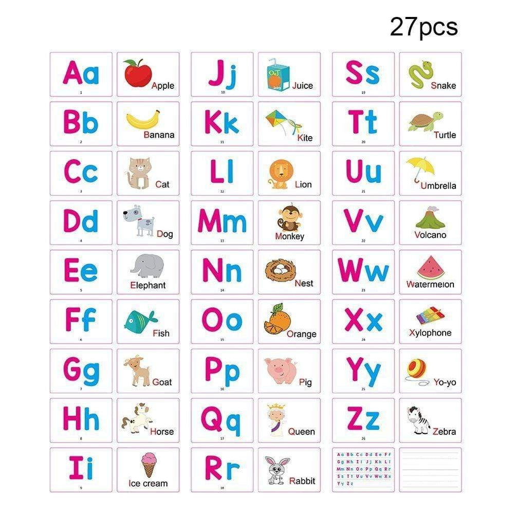 Planet Gates 27Pcs Alphabet Letter Tracing Card Educational Letters Read Write Learning Alphabet With One Pen Preschool Gift