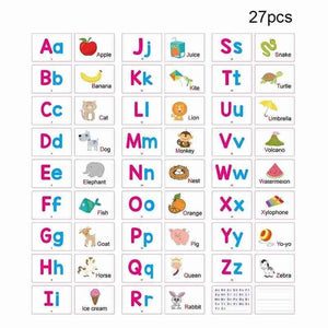 Planet Gates 27Pcs Alphabet Letter Tracing Card Educational Letters Read Write Learning Alphabet With One Pen Preschool Gift