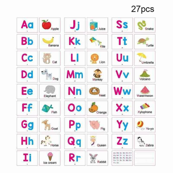 Planet Gates 27Pcs Alphabet Letter Tracing Card Educational Letters Read Write Learning Alphabet With One Pen Preschool Gift