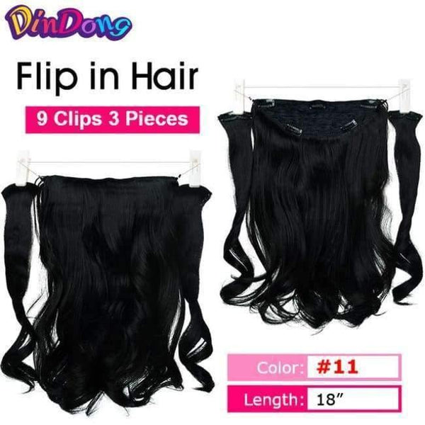 Planet Gates 27S# / 24inches Synthetic Flip In Hair Wavy Clip in Hair Extensions 3/4 Half Wig 3 Styles 50 Colors Available Premium Heat Resistant