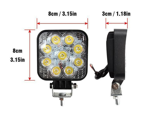 Planet Gates 27W Car Work LED Light Bar 27W 51W 48W Car Light Spot Beam 12v 24v Led For Jeep ATV UAZ SUV 4WD 4x4 Truck Tractor Off-road Spotlight