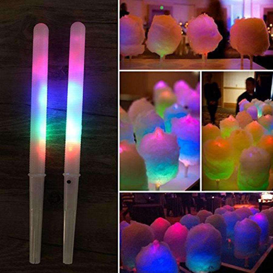 Planet Gates 28*1.75CM New Kid Favor Colorful LED flashing cotton candy stick,light up novelty glow party cheering stick for concert bar