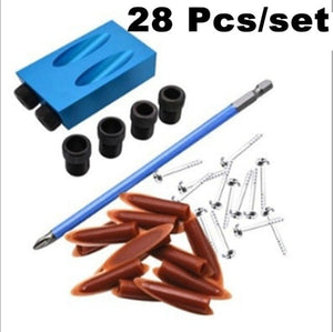 Planet Gates 28 pcs Pocket Hole Screw Jig 15 Degrees Dowel Drill Joinery Kit Carpenters Wood Woodwork Guides Joint Angle Locator Tool