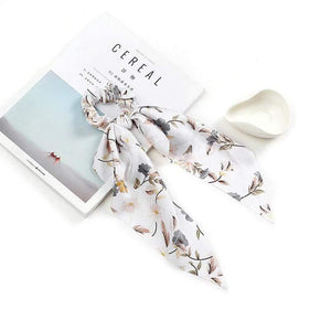 Women Streamers Scrunchies Polka Dot Floral Print Elastic Bow Hair Rope Girl Hair Ties Korean Sweet Hair Accessories Headwear