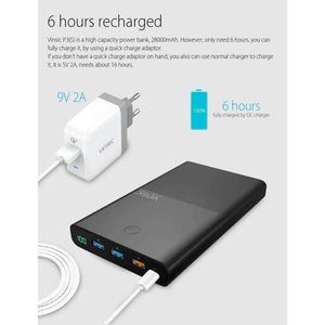 Planet Gates 28000mAh Quick Charge Power Bank 5V/9V/12V Smart QC 3.0 2 USB Ports 18650 Lithium External Battery for iPhone X Xiaomi
