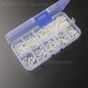 280PCS/Set Metric M2.5 Assortment Nylon Screws Bolt Nuts Fastener White Plastic Nylon Screw Nut Set 7 Sizes HOT
