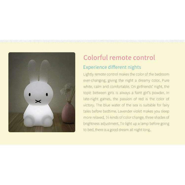 Planet Gates 28cm Miffy Rabbit LED Night Light for Children Baby Bedroom LED Night Lamp Cartoon Decorative Light Children Sleeping Lamp