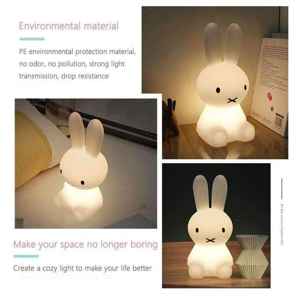 Planet Gates 28cm Miffy Rabbit LED Night Light for Children Baby Bedroom LED Night Lamp Cartoon Decorative Light Children Sleeping Lamp