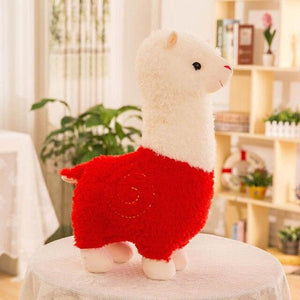 Planet Gates 28cm / Red Cute Alpaca 6 Color Plush Toys Fashion Animal Soft Stuffed Dolls Office Chair Sofa Kawaii Pillows Birthday Gift for Child Girls