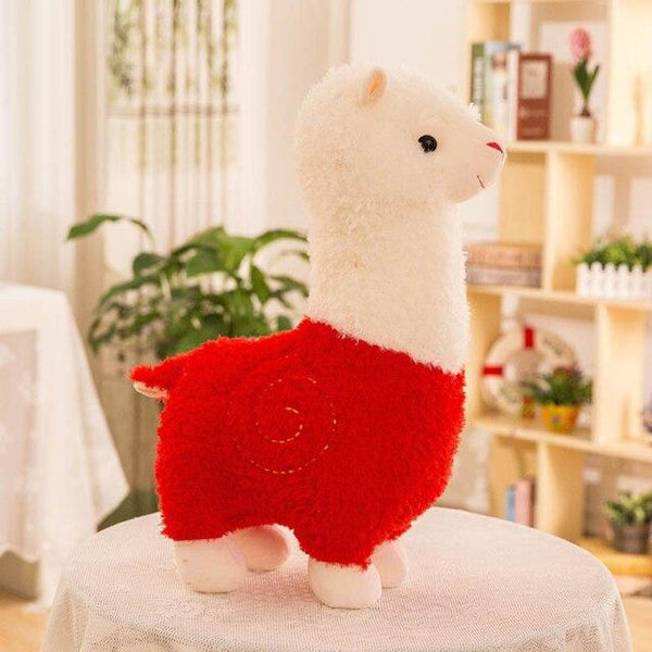 Planet Gates 28cm / Red Cute Alpaca 6 Color Plush Toys Fashion Animal Soft Stuffed Dolls Office Chair Sofa Kawaii Pillows Birthday Gift for Child Girls
