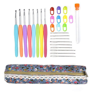 Planet Gates 28Pcs 22pcs Premium Crochet Hooks Set Yarn Crochet Needles Stitches Weave Knitted Craft Kit DIY Needle Arts Scissors Stitch
