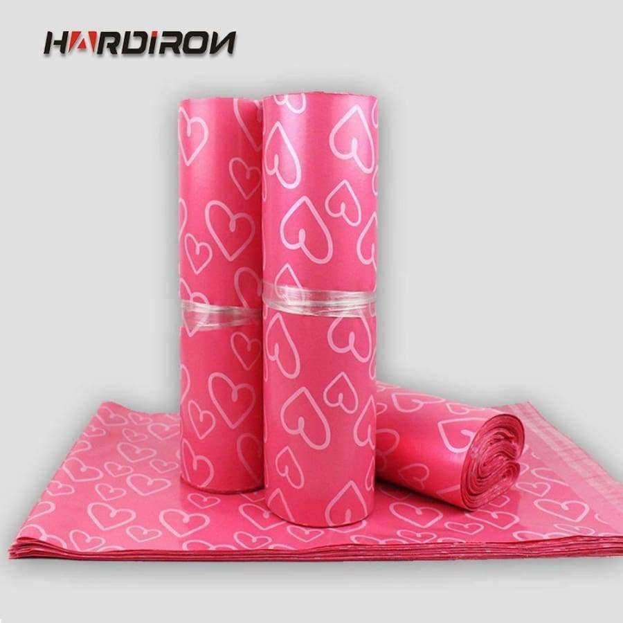 Planet Gates 28x42cm 100pcs Factory Supply New Poly Mailer Pink Heart-shaped Color Poly Mailing Envelope Poly Post Bags Pink Color Mailing Bags