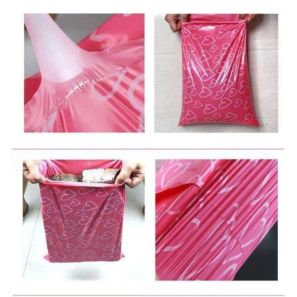 Planet Gates 28x42cm 100pcs Factory Supply New Poly Mailer Pink Heart-shaped Color Poly Mailing Envelope Poly Post Bags Pink Color Mailing Bags