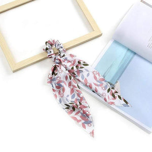 Women Streamers Scrunchies Polka Dot Floral Print Elastic Bow Hair Rope Girl Hair Ties Korean Sweet Hair Accessories Headwear
